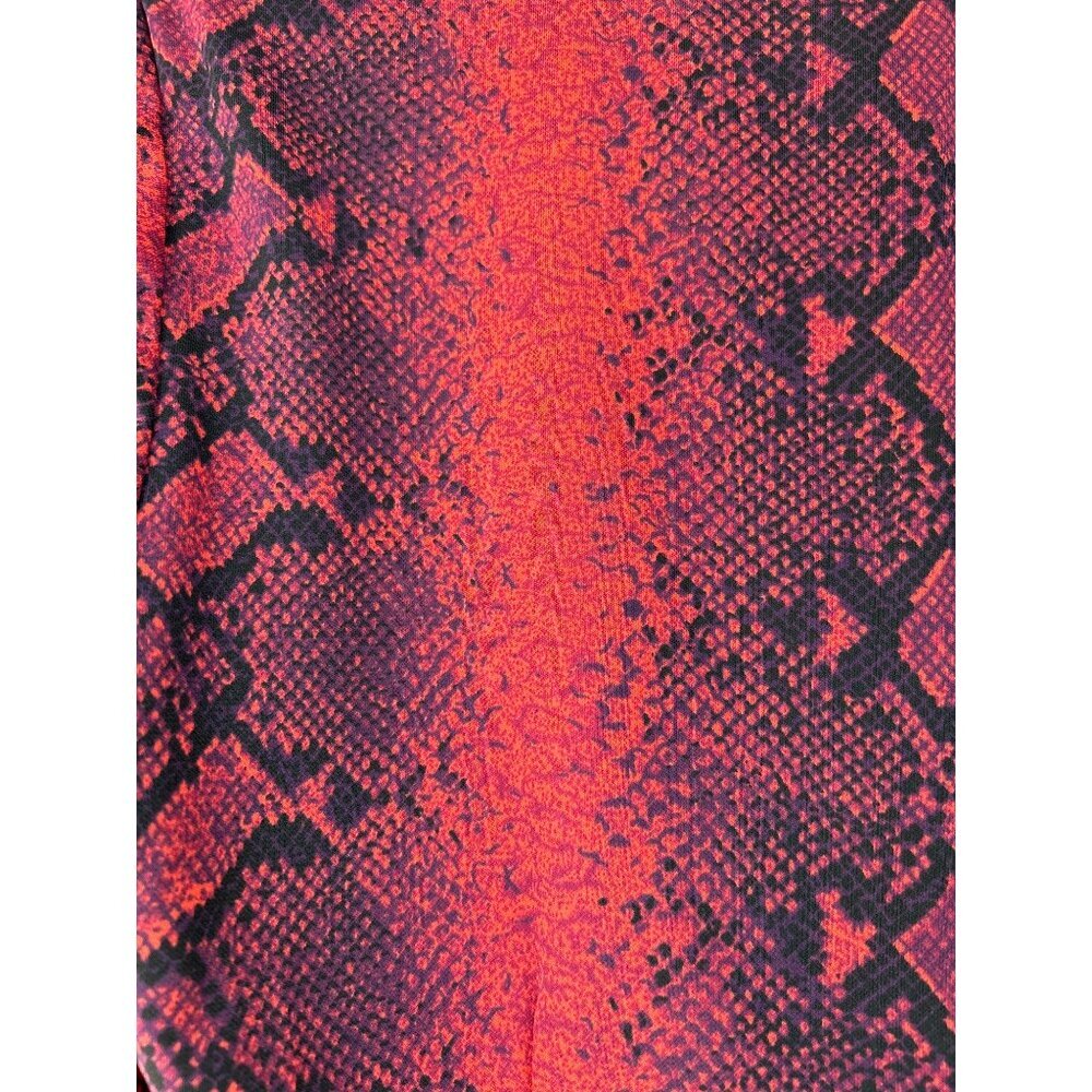 Cache Vintage Red Snakeskin Print Longsleeve Top Size 4 - Picture 5 of 7